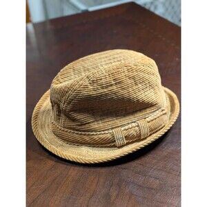 Trav'ler Hat, Country Gentleman sz 7 1/8  Mustard Corded Corduroy Fedora Classic